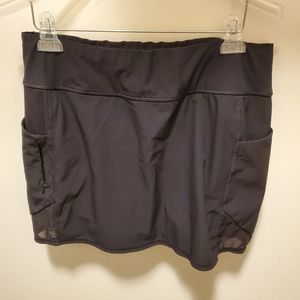 ATHLETA TENNIS GOLF SKIRT SHORT PERFORMANCE MESH DETAIL BLACK FABRIC SIZE Large